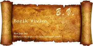 Bozik Vivien névjegykártya